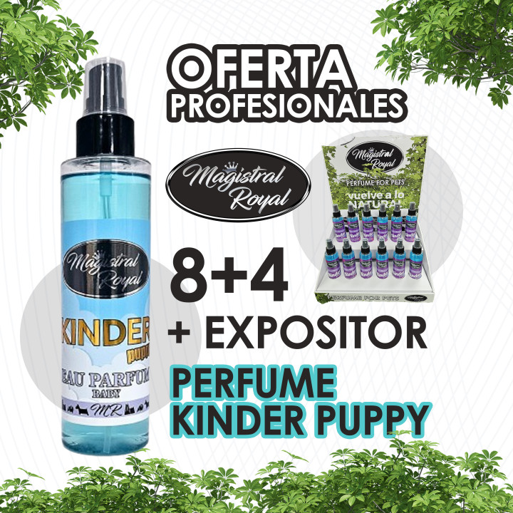 Promo 8+4 Perfume Perros Talco Kinder Puppy + Expositor