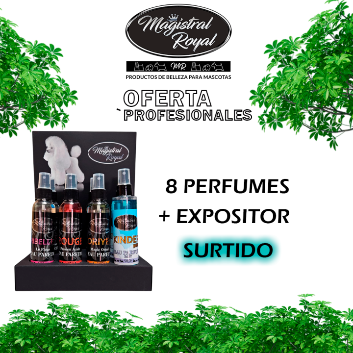 Expositor 8 Perfumes para Perros | Oferta Peluquería Canina