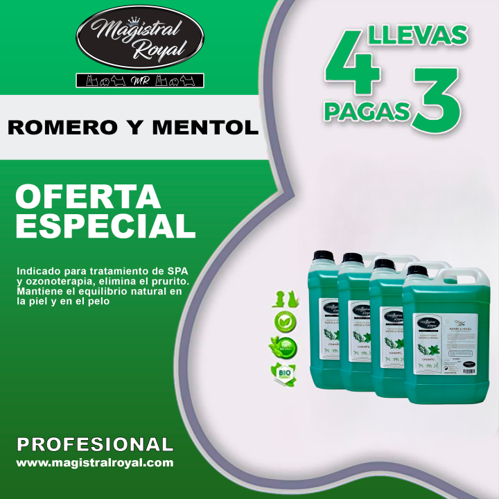 Oferta 4x3 Champú Romero Perros | Calmante Pieles Sensibles